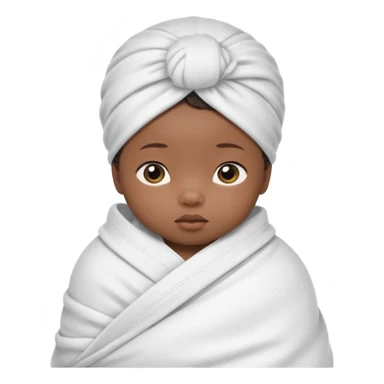 newborn black baby girl in a swaddle sticker