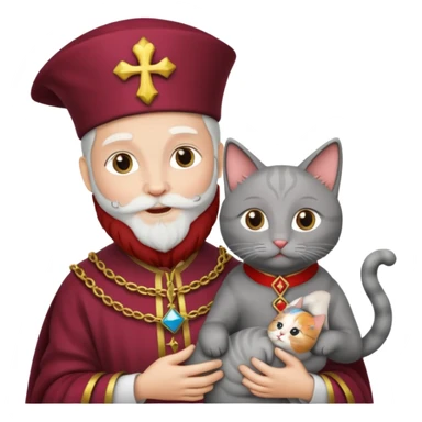sinterklaas maar hij houd een kat vast sticker