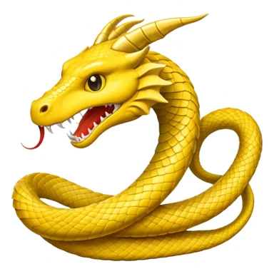 Huge yellow serpent with two wings sticker
