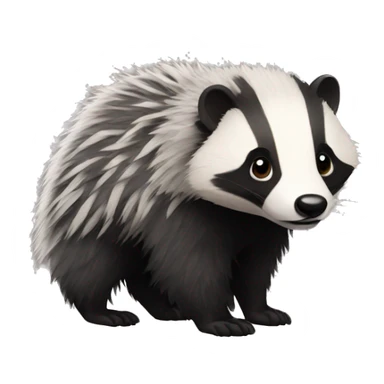 fluffy hairy badger sticker