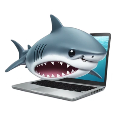 A shark with Sunglasses and a cappy on the laptop s sticker
