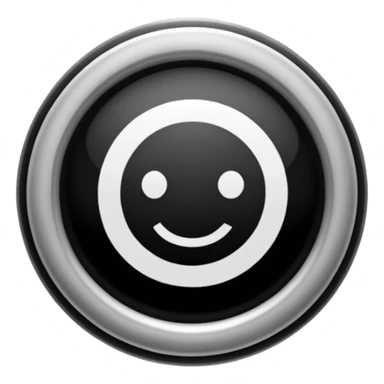 Círculo totalmente negro, adentro del círculo un símbolo de encendido y apagado en color blanco sticker