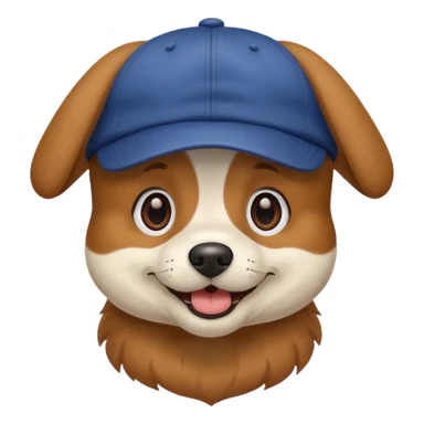 Dog with a cap sticker