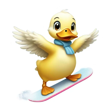 baby duck snowboarding sticker