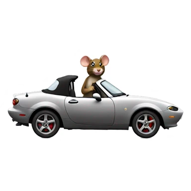 Miata with a rat driving sticker