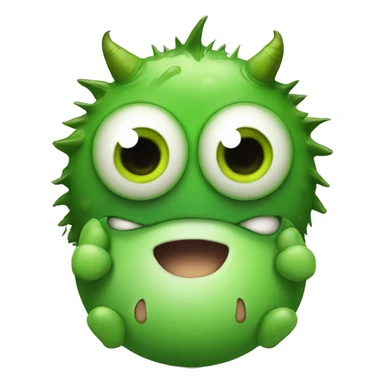 little green monster, small with a round head and big round eyes and have one eyes sticker