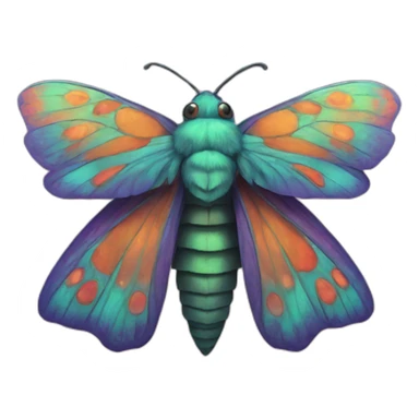 Psychedelic moth sticker