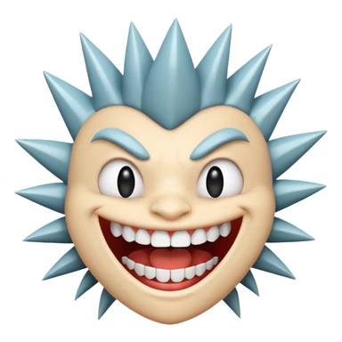 Toony spiky teeth face sticker