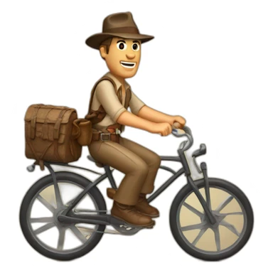 indiana jones riding bicycle sticker