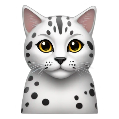 Big white tomcat with black spots sticker