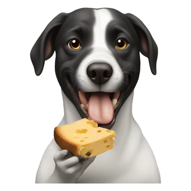 Dog eating a rat sticker