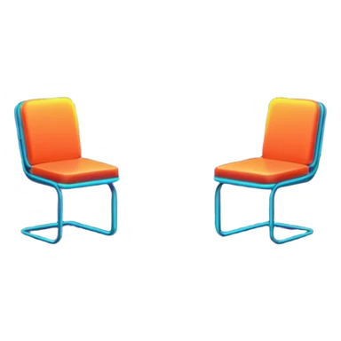 Window with neon reflection, empty chair, Apartment Windows. sticker