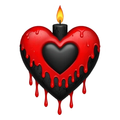 realistic gothic heart with a black candle sticker