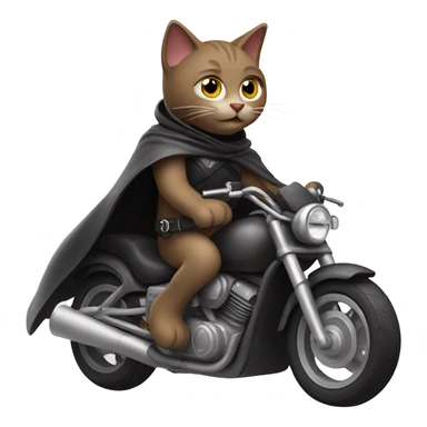 Cat riding a motorcycle wearing a cape sticker