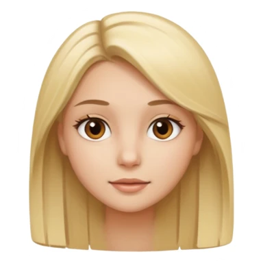a pretty blonde girl with straight hair and brown eyes sticker