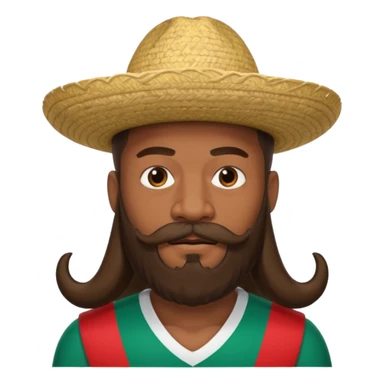 Mbappé avec une longue barbe et une moustache mexicaine  sticker