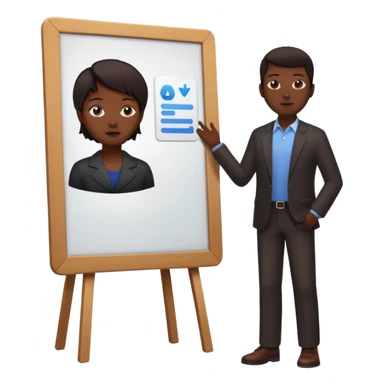 person silhouette standing next to a project board sticker