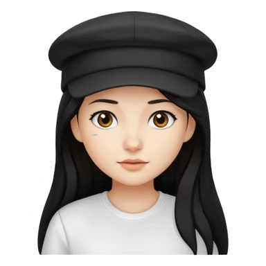 Girl with turned back black cap and a long hair  sticker