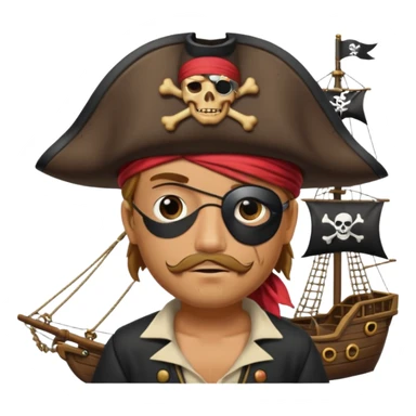 pirate sur son bateau sticker