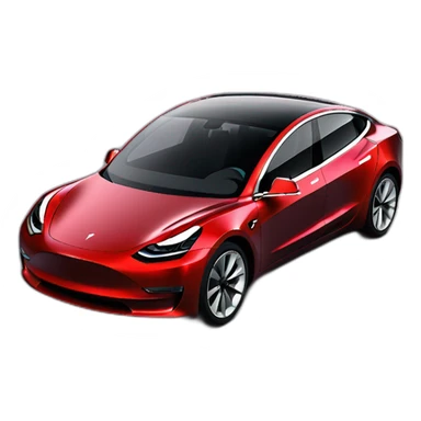 Tesla model 3 red from the front with door closed sticker