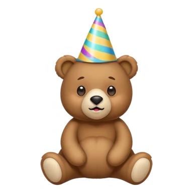 Plush bear wearing part hat sticker