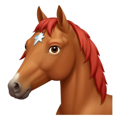 Red dun horse with a small white star between his eyes sticker
