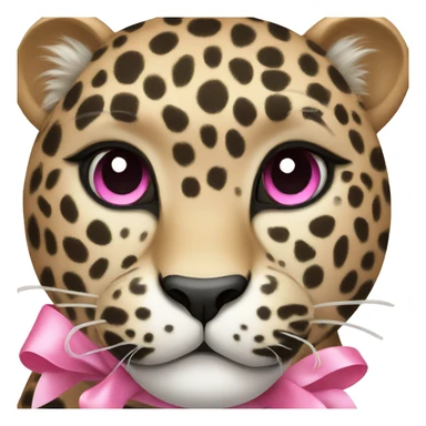Leopard with pink bow sticker