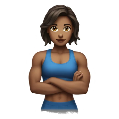 Brunette gym girl with biceps sticker