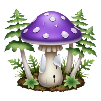 cogumelo fantasma fantasma roxo e branco sticker