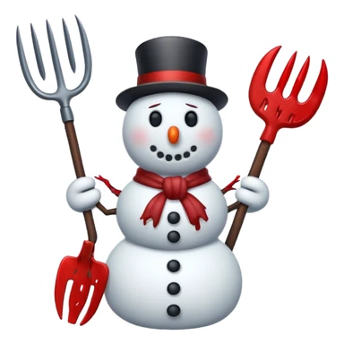 murderous snowman bloody pitchfork sticker