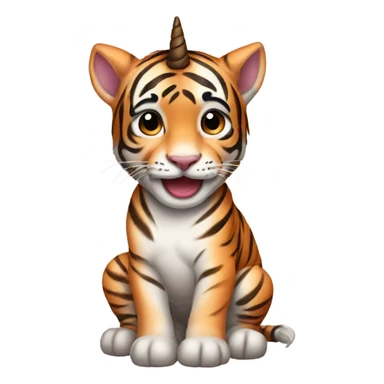 Unicorn tiger baby sticker