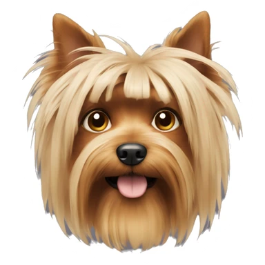 Yokshire dog with hairs on face sticker