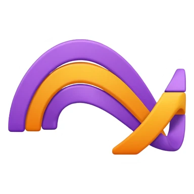 A purple, orange, and yellow graph with multiple curved lines sticker