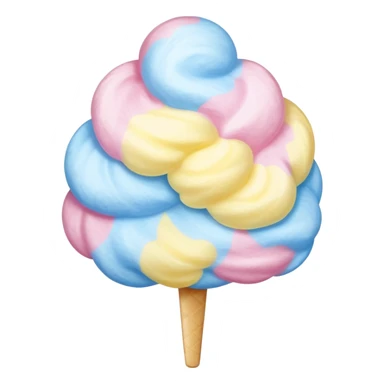 Pastels: Pink, blue, and yellow marbled cotton candy sticker