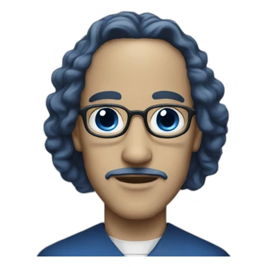 Clergyman with blue skin and dark blue long curly hair sticker