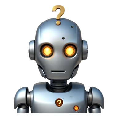 A robot cursing with a question earl above his head sticker