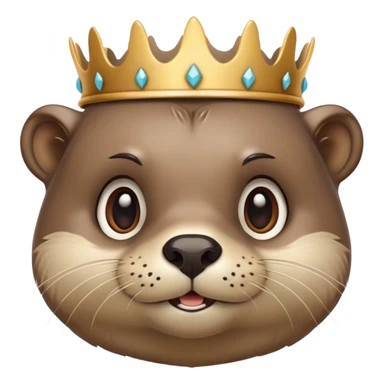 Cute confused otter face with a spine crown sticker