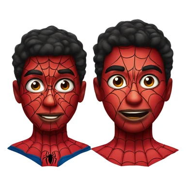 BOY FACE EMOJI WITH SPIDERMAN MAKEUP sticker