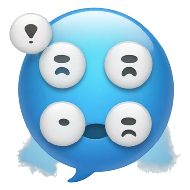 one conversation blue bubble with network icon inside sticker