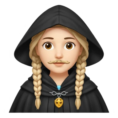woman with braided hair , beard and cloak sticker