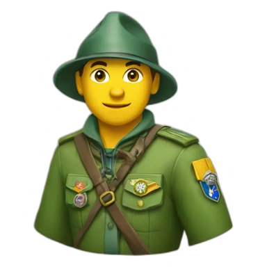 scout d'europe avec un fouard jaune et vert sticker