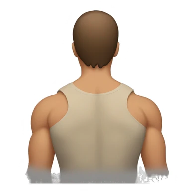 shoulders muscle back view, flat view, brown hair sticker