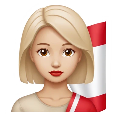 woman with poland flag sticker