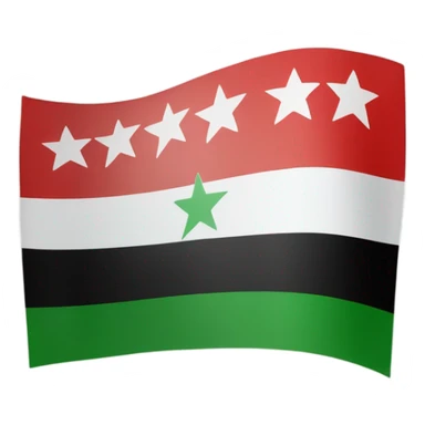 Free Syrian flag (green top, white middle with 3 red stars, black bottom sticker