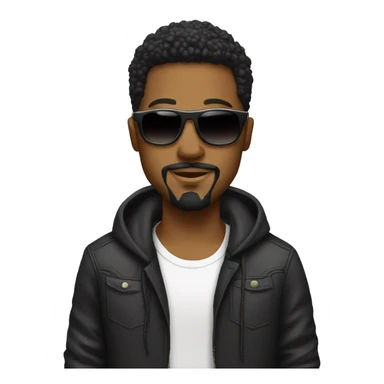 Black DJ with goatee and shades sticker
