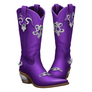 a pair of purple and silver cowgirl boots sticker