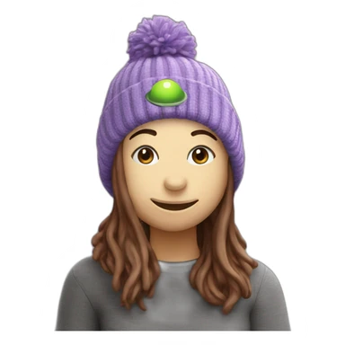 yoga alien bobble hat sticker