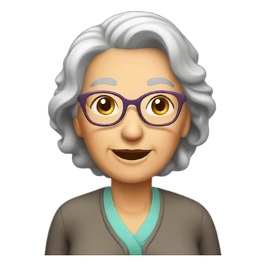 senior woman cane sticker