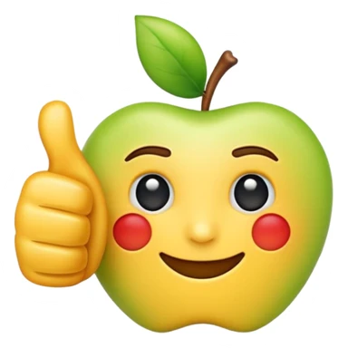 thumbs up emoji, clean and positive, apple style sticker
