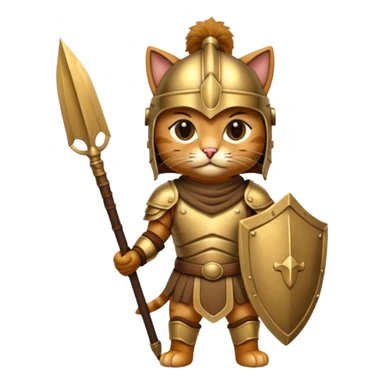 cat dressed as a trojan warrior sticker